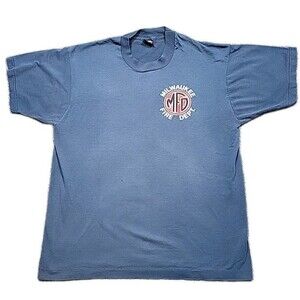 Vintage 90s Milwaukee Fire Dept T Shirt Mens XL Single Stitch Distressed USA
